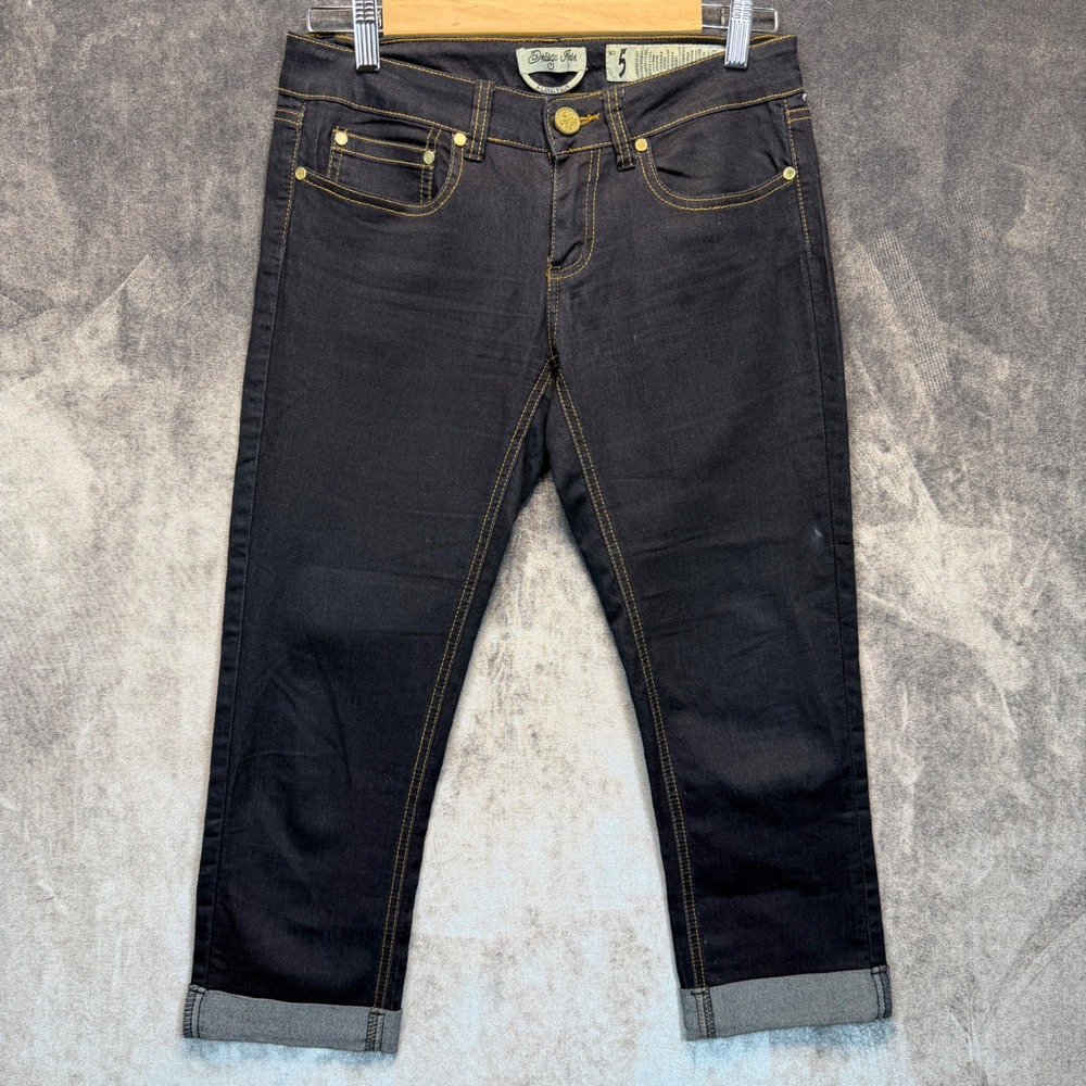 Indigo Rein Jeans Womens 5 Blue Cotton Blend Forever Cuffed Dark Wash Casual
